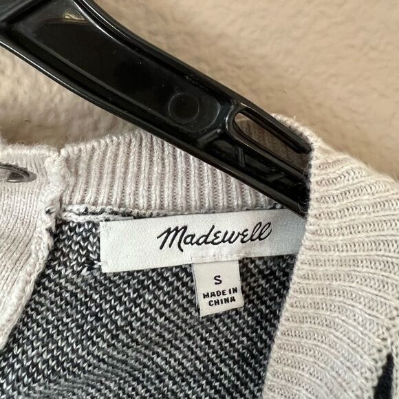 Madewell Windowpane Lace Up Back Sweater - Picture 7 of 10